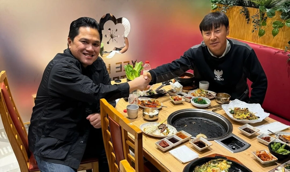 Erick Thohir dan Shin Tae-yong (STY). [Instagram]